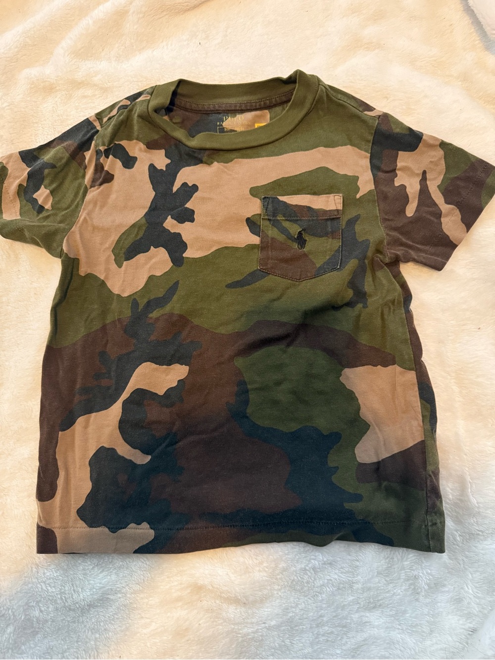 3t Polo by Ralph Lauren Boys Camo Short Sleeve Tee - Green/Brown/Black